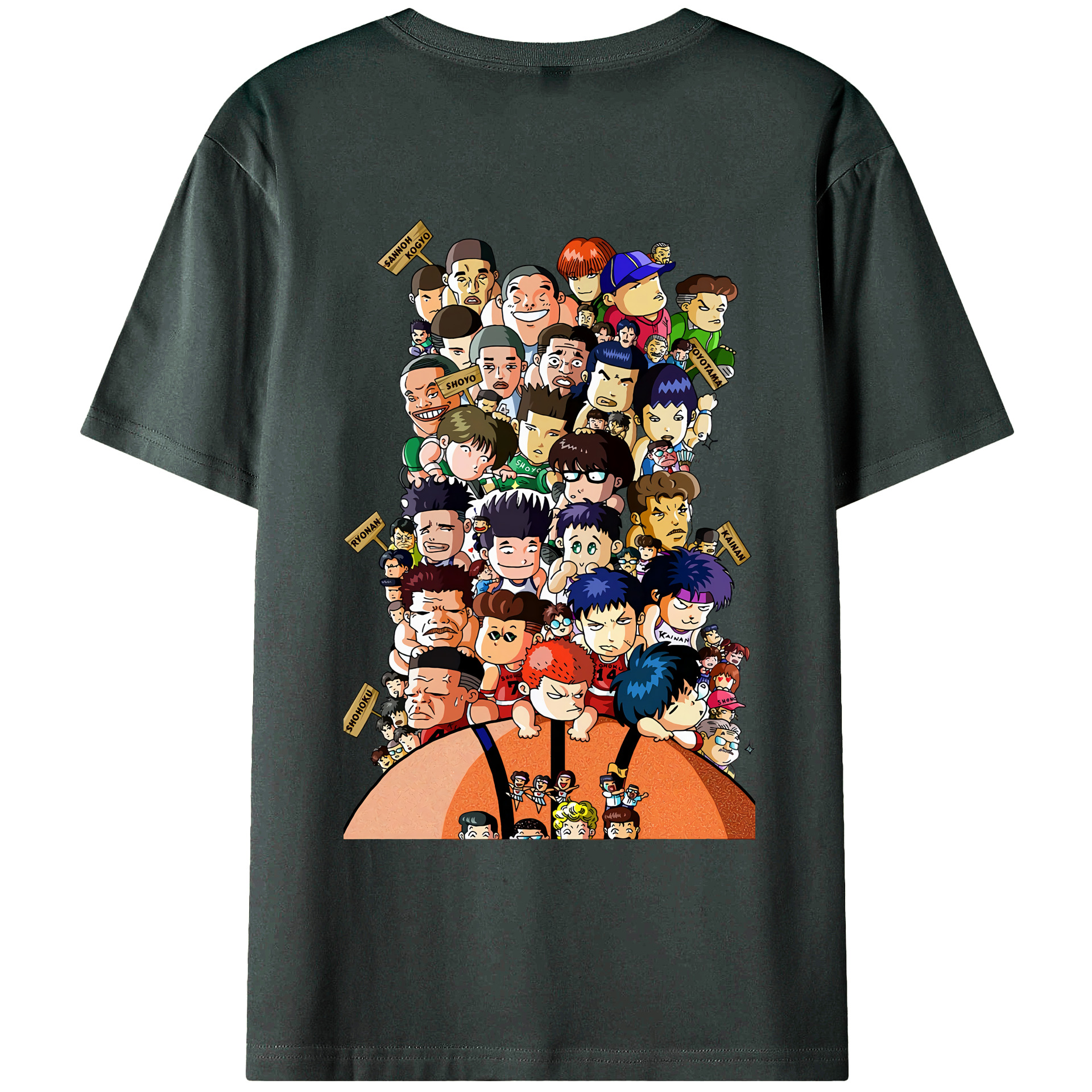 （画像用） SLAM DUNK／スラムダンク 綿100％ メンズ半袖Tシャツ（バックプリント） 通気性